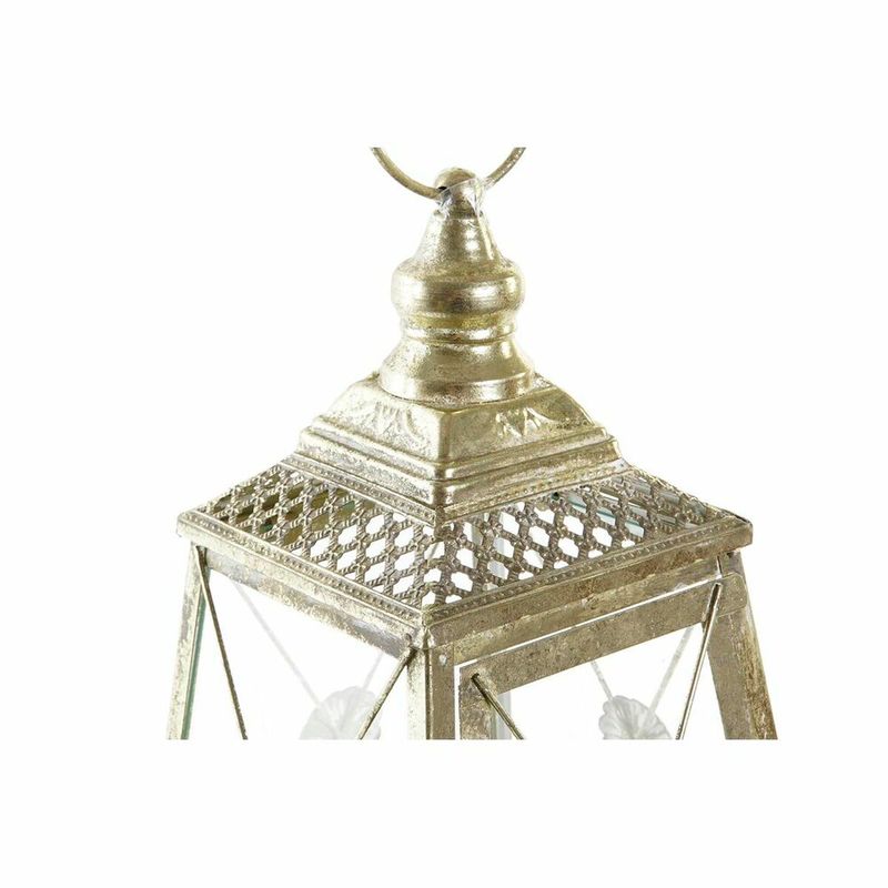 Casa si Gradina - Decoratiuni - Aromaterapie si lumanari - Suporturi lumanari - Lucerna DKD Home Decor Geam Auriu* Metal (18 x 18 x 36 cm) - Infinity.ro