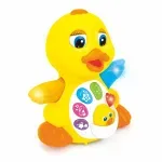 Jucarii, Copii si Bebe - Jucarii si jocuri - Jucarii bebelusi - Jucarii interactive bebelusi - Ratusca dansatoare cu sunete si lumini pentru bebelusi - Infinity.ro