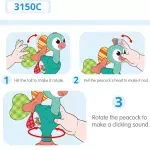 Jucarii, Copii si Bebe - Jucarii si jocuri - Jucarii bebelusi - Jucarii interactive bebelusi - Jucarie cu ventuza pentru bebelusi, Paun - Infinity.ro
