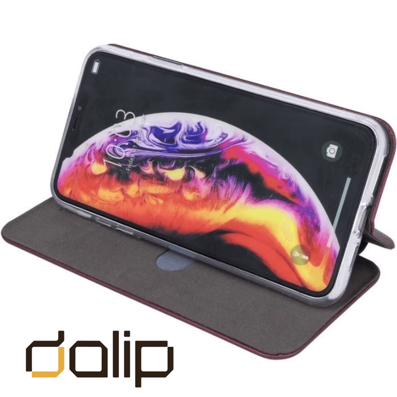Laptop, Telefoane si Tablete - Telefoane mobile si accesorii - Accesorii Telefoane - Huse telefoane - Husa pentru Huawei P40 Pro, Dalip Cinema Book, Piele Eco, Visiniu - Infinity.ro