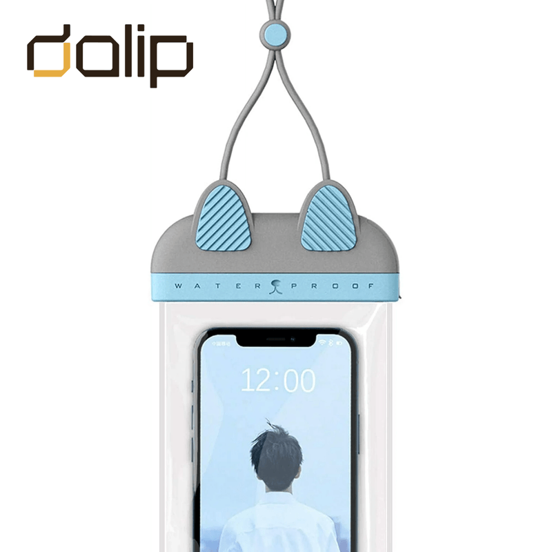 Laptop, Telefoane si Tablete - Telefoane mobile si accesorii - Accesorii Telefoane - Huse telefoane - Husa pentru telefoane pana 7 inch, Dalip UnderwaterPro IPX8, adancime maxima 30m, Model Urechiuse, PVC, Turcoaz - Infinity.ro