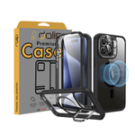 Laptop, Telefoane si Tablete - Telefoane mobile si accesorii - Accesorii Telefoane - Huse telefoane - Husa pentru Apple iPhone 15 Pro, Dalip Landscape Suport 360, Silicon, Negru-Transparent - Infinity.ro