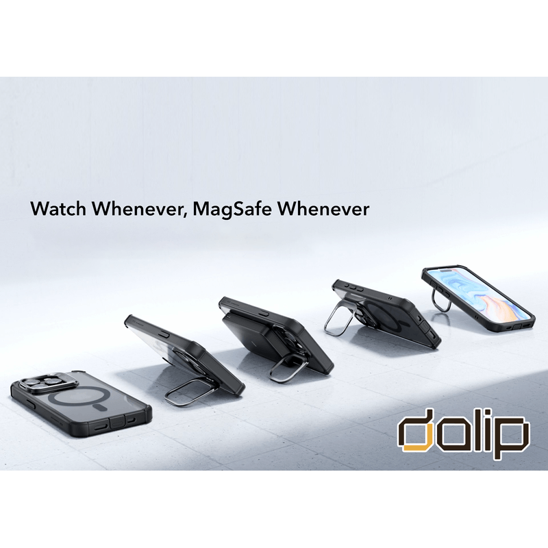 Laptop, Telefoane si Tablete - Telefoane mobile si accesorii - Accesorii Telefoane - Huse telefoane - Husa pentru Apple iPhone 15 Pro, Dalip Landscape Suport 360, Silicon, Negru-Transparent - Infinity.ro