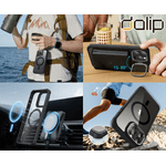 Laptop, Telefoane si Tablete - Telefoane mobile si accesorii - Accesorii Telefoane - Huse telefoane - Husa pentru Apple iPhone 15 Pro, Dalip Landscape Suport 360, Silicon, Negru-Transparent - Infinity.ro