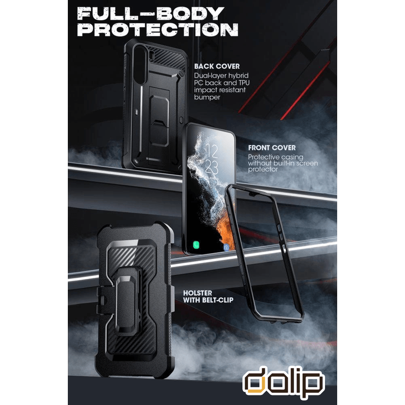 Laptop, Telefoane si Tablete - Telefoane mobile si accesorii - Accesorii Telefoane - Huse telefoane - Husa pentru Samsung Galaxy S21 Ultra, Dalip Urban Super Protect 360, Silicon ABS Impact Proof, Negru - Infinity.ro