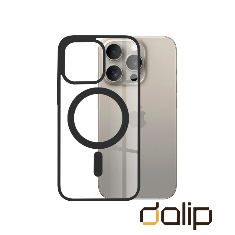 Laptop, Telefoane si Tablete - Telefoane mobile si accesorii - Accesorii Telefoane - Huse telefoane - Husa pentru Apple iPhone 13 Pro, Dalip Magsafe Charge, Silicon Ultra Clear, Negru-Transparent - Infinity.ro