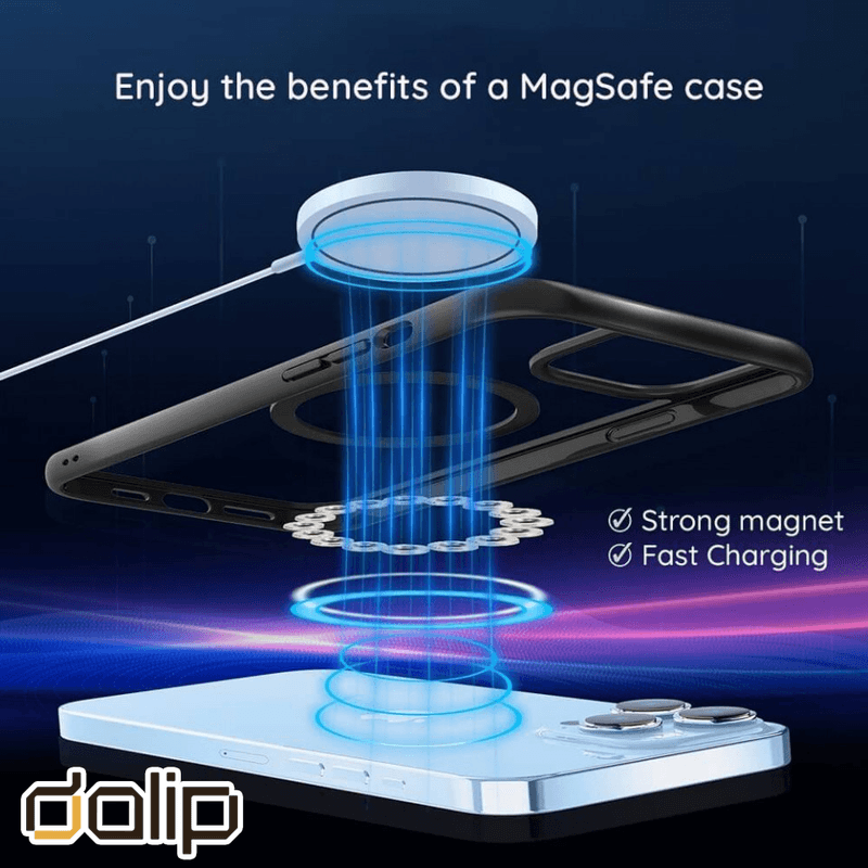 Laptop, Telefoane si Tablete - Telefoane mobile si accesorii - Accesorii Telefoane - Huse telefoane - Husa pentru Apple iPhone 13 Pro, Dalip Magsafe Charge, Silicon Ultra Clear, Negru-Transparent - Infinity.ro