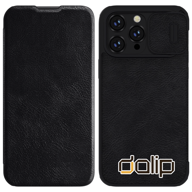 Laptop, Telefoane si Tablete - Telefoane mobile si accesorii - Accesorii Telefoane - Huse telefoane - Husa pentru Apple iPhone 13/14, Dalip 360 ProEco Cam, Piele Eco, Negru - Infinity.ro