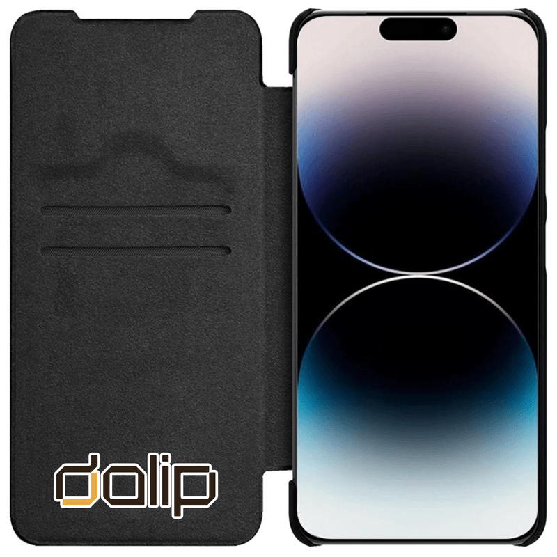 Laptop, Telefoane si Tablete - Telefoane mobile si accesorii - Accesorii Telefoane - Huse telefoane - Husa pentru Apple iPhone 13/14, Dalip 360 ProEco Cam, Piele Eco, Negru - Infinity.ro