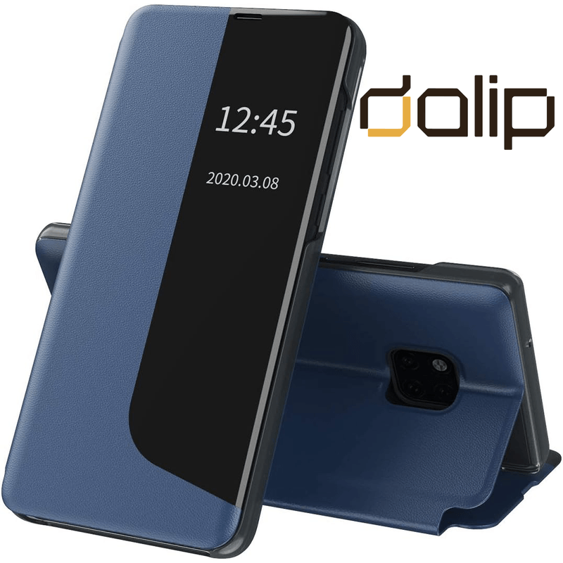 Laptop, Telefoane si Tablete - Telefoane mobile si accesorii - Accesorii Telefoane - Huse telefoane - Husa Flip pentru Huawei P30, Dalip Split Mad View, Piele Ecologica Ultra Rezistenta, Albastru - Infinity.ro