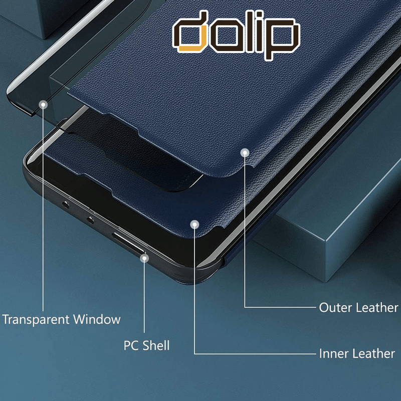 Laptop, Telefoane si Tablete - Telefoane mobile si accesorii - Accesorii Telefoane - Huse telefoane - Husa Flip pentru Huawei P30, Dalip Split Mad View, Piele Ecologica Ultra Rezistenta, Albastru - Infinity.ro