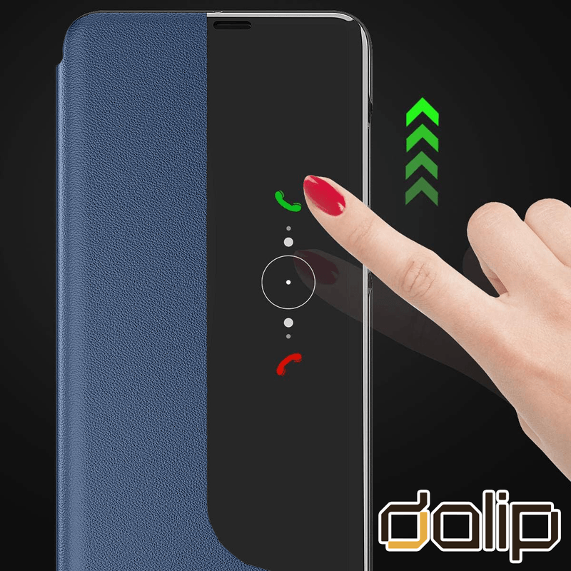 Laptop, Telefoane si Tablete - Telefoane mobile si accesorii - Accesorii Telefoane - Huse telefoane - Husa Flip pentru Huawei P30, Dalip Split Mad View, Piele Ecologica Ultra Rezistenta, Albastru - Infinity.ro