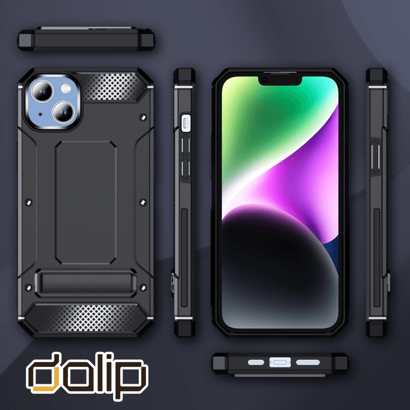 Laptop, Telefoane si Tablete - Telefoane mobile si accesorii - Accesorii Telefoane - Huse telefoane - Husa pentru Samsung Galaxy A14 4G / A14 5G, Dalip Boost Hybrid Armor Kickstand, Negru - Infinity.ro