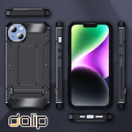 Laptop, Telefoane si Tablete - Telefoane mobile si accesorii - Accesorii Telefoane - Huse telefoane - Husa pentru Apple iPhone 14, Dalip Boost Hybrid Armor Kickstand, Negru - Infinity.ro