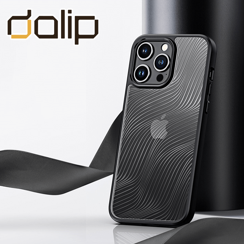 Laptop, Telefoane si Tablete - Telefoane mobile si accesorii - Accesorii Telefoane - Huse telefoane - Husa pentru Apple iPhone 15 Pro Max, Dalip Wave Protect, Silicon, Negru-Transparent - Infinity.ro