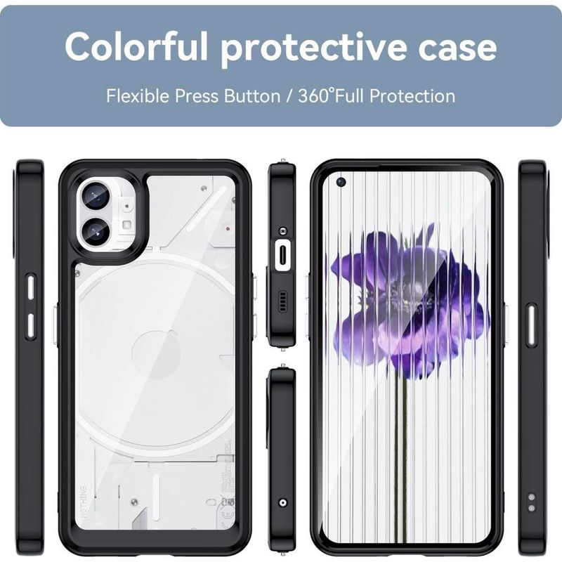 Laptop, Telefoane si Tablete - Telefoane mobile si accesorii - Accesorii Telefoane - Huse telefoane - Husa de protectie compatibila cu Nothing Phone 1 5G, Hybrid Hard Acrylic, TPU, Negru-Transparent - Infinity.ro