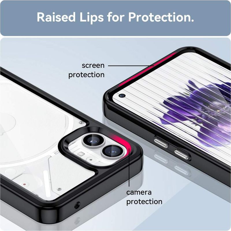 Laptop, Telefoane si Tablete - Telefoane mobile si accesorii - Accesorii Telefoane - Huse telefoane - Husa de protectie compatibila cu Nothing Phone 1 5G, Hybrid Hard Acrylic, TPU, Negru-Transparent - Infinity.ro