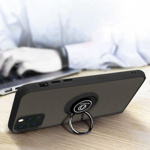 Husa de protectie compatibila cu Xiaomi Poco X6 Pro, Glinth Series, cu inel magnetic, TPU, Negru-Transparent