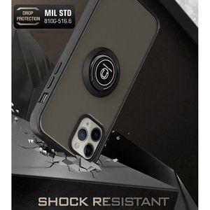 Husa de protectie compatibila cu Xiaomi Poco X6 Pro, Glinth Series, cu inel magnetic, TPU, Negru-Transparent