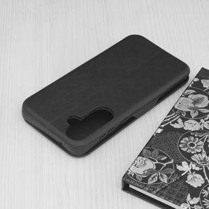 Husa de protectie flip cover compatibila cu Samsung Galaxy A35 5G, Safe Wallet Plus, piele ecologica, Negru