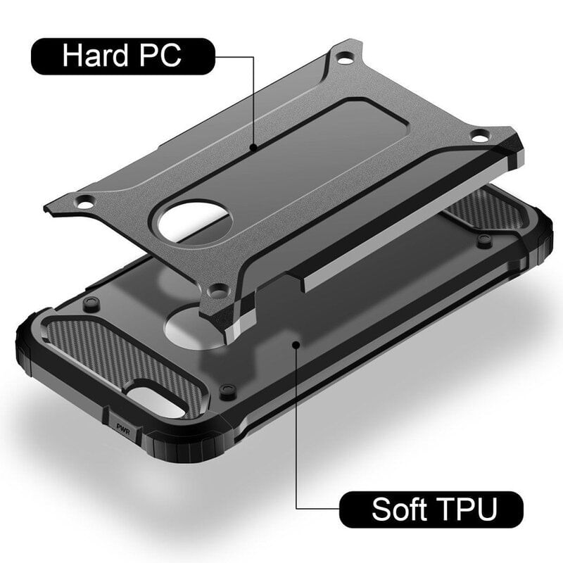 Laptop, Telefoane si Tablete - Telefoane mobile si accesorii - Accesorii Telefoane - Huse telefoane - Husa de protectie compatibila cu Apple iPhone 5 / 5s / SE, Hybrid Armor, margini intarite, TPU, Negru - Infinity.ro