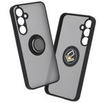 Laptop, Telefoane si Tablete - Telefoane mobile si accesorii - Accesorii Telefoane - Huse telefoane - Husa de protectie compatibila cu Samsung Galaxy A55 5G, Glinth, cu inel magnetic, TPU, Negru-Transparent - Infinity.ro