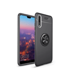 Laptop, Telefoane si Tablete/Telefoane mobile si accesorii/Accesorii Telefoane/Huse telefoane - Husa protectie compatibila cu Huawei P20 Pro, cu inel magnetic, TPU, Negru - Infinity.ro