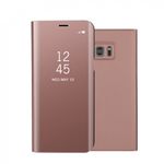 Laptop, Telefoane si Tablete - Telefoane mobile si accesorii - Accesorii Telefoane - Huse telefoane - Husa de protectie flip cover compatibila cu Samsung Galaxy A5/Galaxy A8 2018, Clear View, Rose Gold - Infinity.ro
