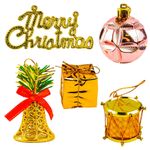 Casa si Gradina - Decoratiuni - Decoratiuni de sezon - Globuri pom Craciun, Aurii si roz, 48 buc/set - Infinity.ro
