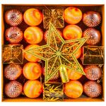 Casa si Gradina - Decoratiuni - Decoratiuni de sezon - Globuri pom Craciun, Portocalii, 26 buc/set - Infinity.ro