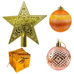 Casa si Gradina - Decoratiuni - Decoratiuni de sezon - Globuri pom Craciun, Portocalii, 26 buc/set - Infinity.ro