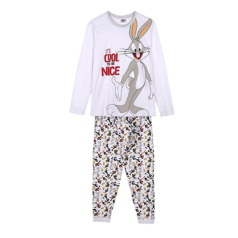 Fashion, accesorii si bijuterii - Femei - Lenjerie si pijamale femei - Pijamale femei - Pijama Looney Tunes Gri Femeie,  XS - Infinity.ro