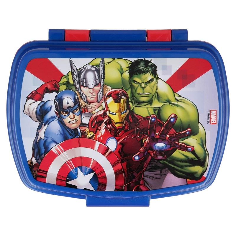 Casa si Gradina - Bucatarie si vesela - Organizare si depozitare bucatarie - Cutii alimentare - Cutie pentru Sandwich The Avengers Infinity Albastru Plastic Rosu (17 x 5.6 x 13.3 cm) - Infinity.ro