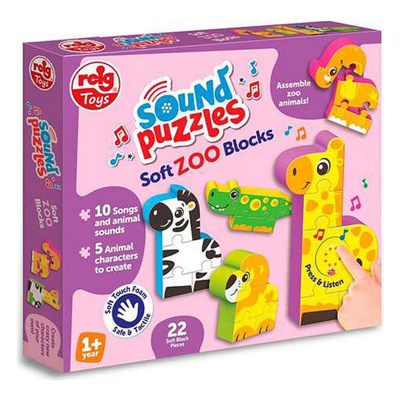 Jucarii, Copii si Bebe - Jucarii si jocuri - Jucarii bebelusi - Jucarii zornaitoare - Puzzle pentru Copii Reig Zoo Blocks 22 Piese - Infinity.ro