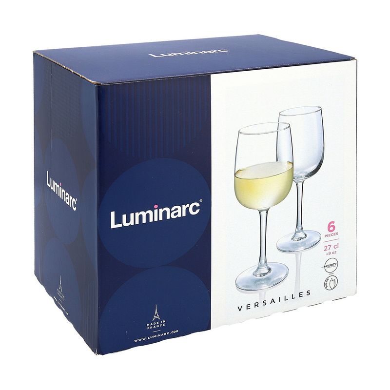 Casa si Gradina - Bucatarie si vesela - Cani si pahare - Pahare - Pahar de vin Luminarc Versailles 6 unidades 270 ml (27 cl) - Infinity.ro