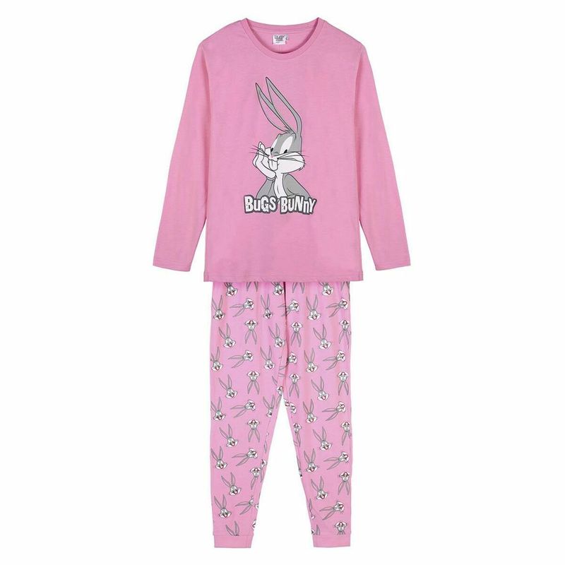 Fashion, accesorii si bijuterii - Femei - Lenjerie si pijamale femei - Pijamale femei - Pijama Looney Tunes Roz,  S - Infinity.ro