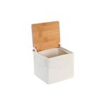 Casa si Gradina - Bucatarie si vesela - Organizare si depozitare bucatarie - Cutii alimentare - Solnita cu capac DKD Home Decor 10,5 x 9 x 9 cm Natural Portelan Alb - Infinity.ro