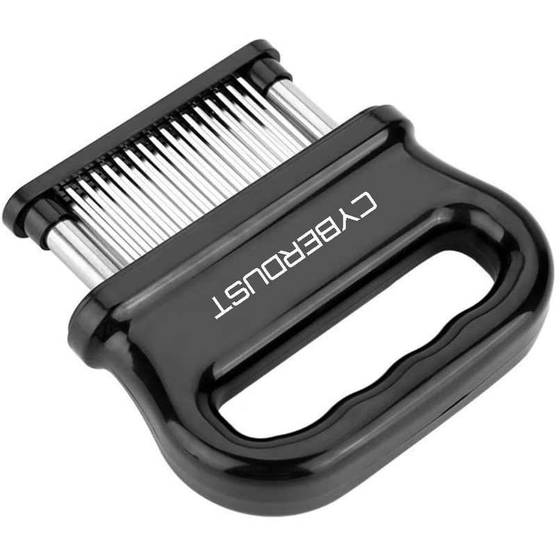 Casa si Gradina - Bucatarie si vesela - Ustensile bucatarie - Seturi ustensile de bucatarie - Dispozitiv de fragezit carne CYBERDUST, Otel inoxidabil, 48 de ace, Pentru vita, curcan, pui, friptura, vitel, porc - Infinity.ro