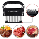 Casa si Gradina - Bucatarie si vesela - Ustensile bucatarie - Seturi ustensile de bucatarie - Dispozitiv de fragezit carne CYBERDUST, Otel inoxidabil, 48 de ace, Pentru vita, curcan, pui, friptura, vitel, porc - Infinity.ro