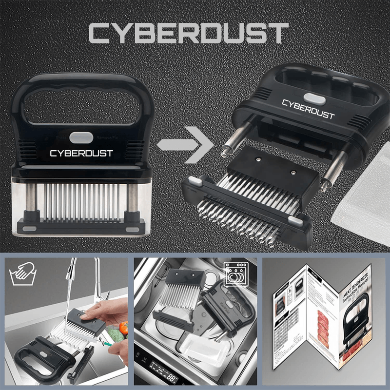 Casa si Gradina - Bucatarie si vesela - Ustensile bucatarie - Seturi ustensile de bucatarie - Dispozitiv de fragezit carne CYBERDUST, Otel inoxidabil, 48 de ace, Pentru vita, curcan, pui, friptura, vitel, porc - Infinity.ro