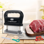 Casa si Gradina - Bucatarie si vesela - Ustensile bucatarie - Seturi ustensile de bucatarie - Dispozitiv de fragezit carne CYBERDUST, Otel inoxidabil, 48 de ace, Pentru vita, curcan, pui, friptura, vitel, porc - Infinity.ro