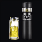Casa si Gradina - Bucatarie si vesela - Vase pentru gatit - Ceainice si infuzoare - Infuzor de ceai CYBERDUST, Eco-friendly, Sticla dubla, Termos cu sita pentru ceai din otel inoxidabil - Infinity.ro