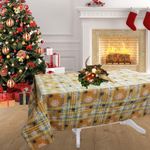 Casa si Gradina - Textile si covoare - Textile bucatarie - Fete de masa - Fata de masa Kotonia Home Snow - 160x160 cm, 100% bumbac, caramel cu motive de Craciun - Infinity.ro