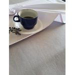 Casa si Gradina - Textile si covoare - Textile bucatarie - Fete de masa - Set Fata de masa gri cu napron alb uni Kotonia Home Emma 07, creton, 180x220 cm + 45x180 cm, 100% bumbac - Infinity.ro
