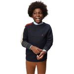 Fashion, accesorii si bijuterii - Copii - Imbracaminte copii - Treninguri si compleuri copii - Tinuta Casual Baieti, Montella, cu Camasa Bleu, 3 Piese, MT-4024 - 116 cm, Bleumarin - Infinity.ro