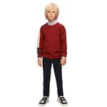 Fashion, accesorii si bijuterii - Copii - Imbracaminte copii - Treninguri si compleuri copii - Tinuta Casual Baieti, Montella, cu Camasa Bleu, 3 Piese, MT-4024 - 116 cm, Visiniu - Infinity.ro