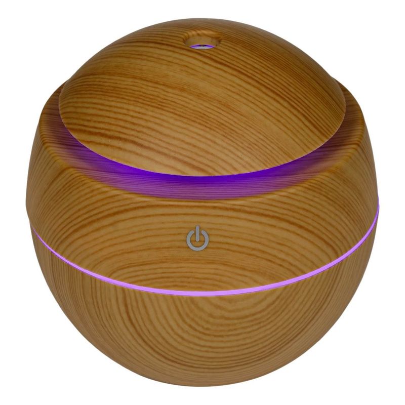 Casa si Gradina - Decoratiuni - Aromaterapie si lumanari - Odorizante camera - Difuzor aromaterapie, model sferic, lumina led multicolor, capacitate 130ml, usb, natur - Infinity.ro