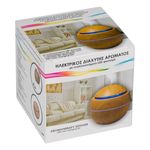 Casa si Gradina - Decoratiuni - Aromaterapie si lumanari - Odorizante camera - Difuzor aromaterapie, model sferic, lumina led multicolor, capacitate 130ml, usb, natur - Infinity.ro