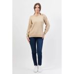 Fashion, accesorii si bijuterii - Femei - Imbracaminte femei - Pulovere femei - Pulover dama Armani Exchange 6DYM2C, M INTL ,Auriu /Maro nisip - Infinity.ro