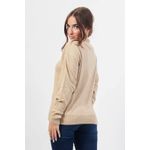 Fashion, accesorii si bijuterii - Femei - Imbracaminte femei - Pulovere femei - Pulover dama Armani Exchange 6DYM2C, M INTL ,Auriu /Maro nisip - Infinity.ro